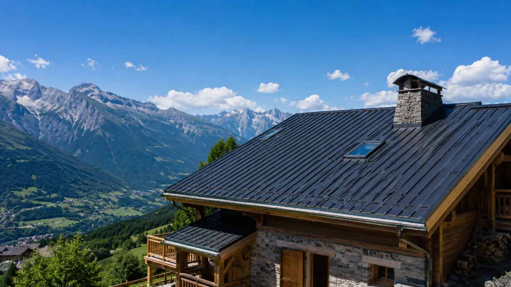 Chalet avec toiture rénovée face aux montagnes de Tarentaise